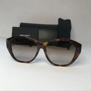 New ? Original SAINT LAURENT  SL M8/FN Sunglasses Tortoise Sunglasses Saint Laurent SL M8/FN 001 Shiny Black/Grey Gradient 57-15  main image 3